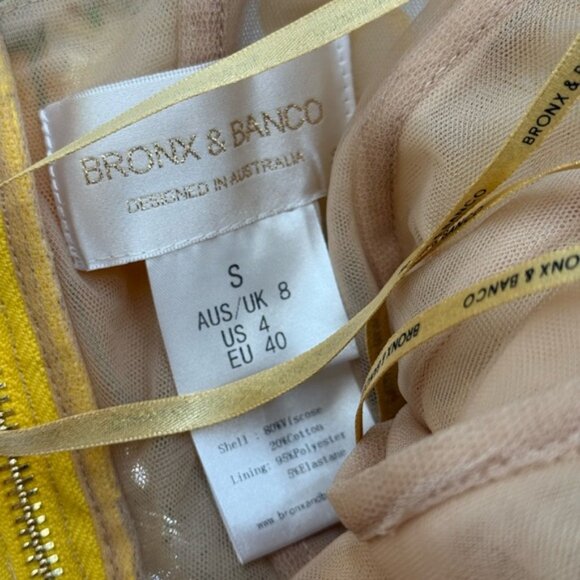 🆕 BRONX & BANCO 🧿 NWOT Jasmine Maraya Structured Mini Dress, Yellow Sz S US 4 - Picture 15 of 16